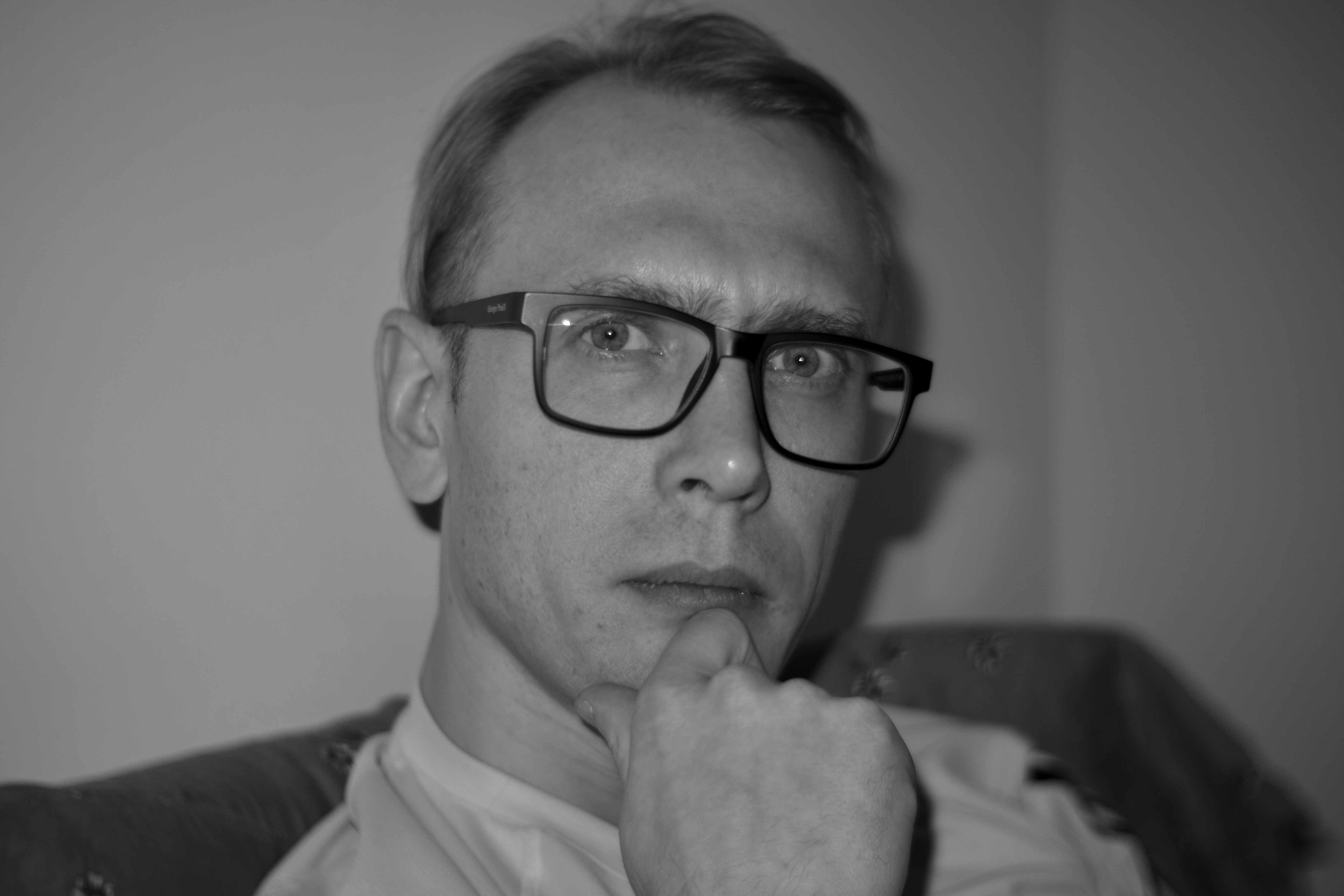 Self portrait in black and white